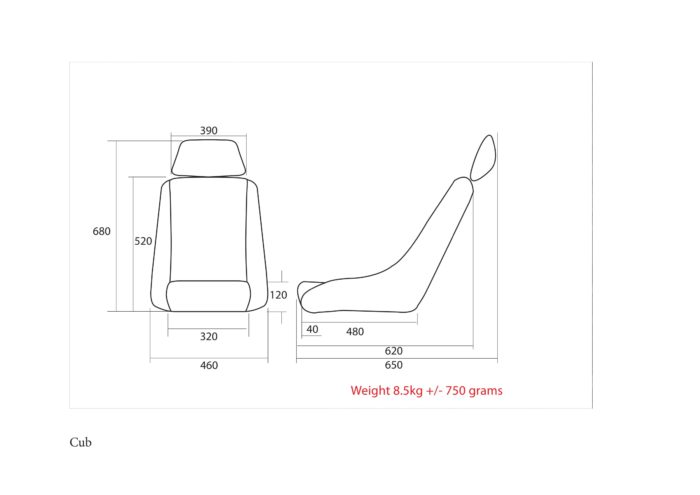 Cobraseat Cub headrest specs