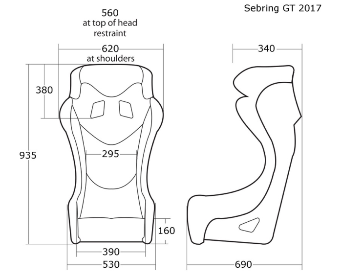 Cobraseats SEBRING T specs