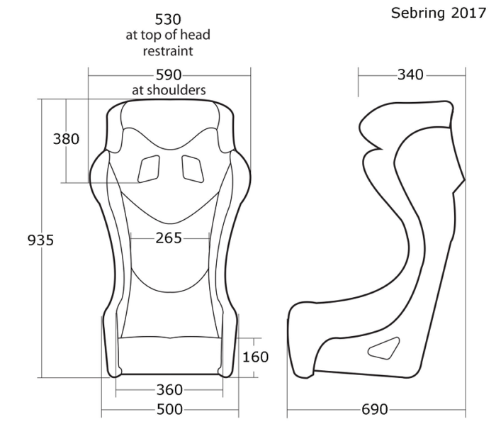 Cobraseats SEBRING GT specs